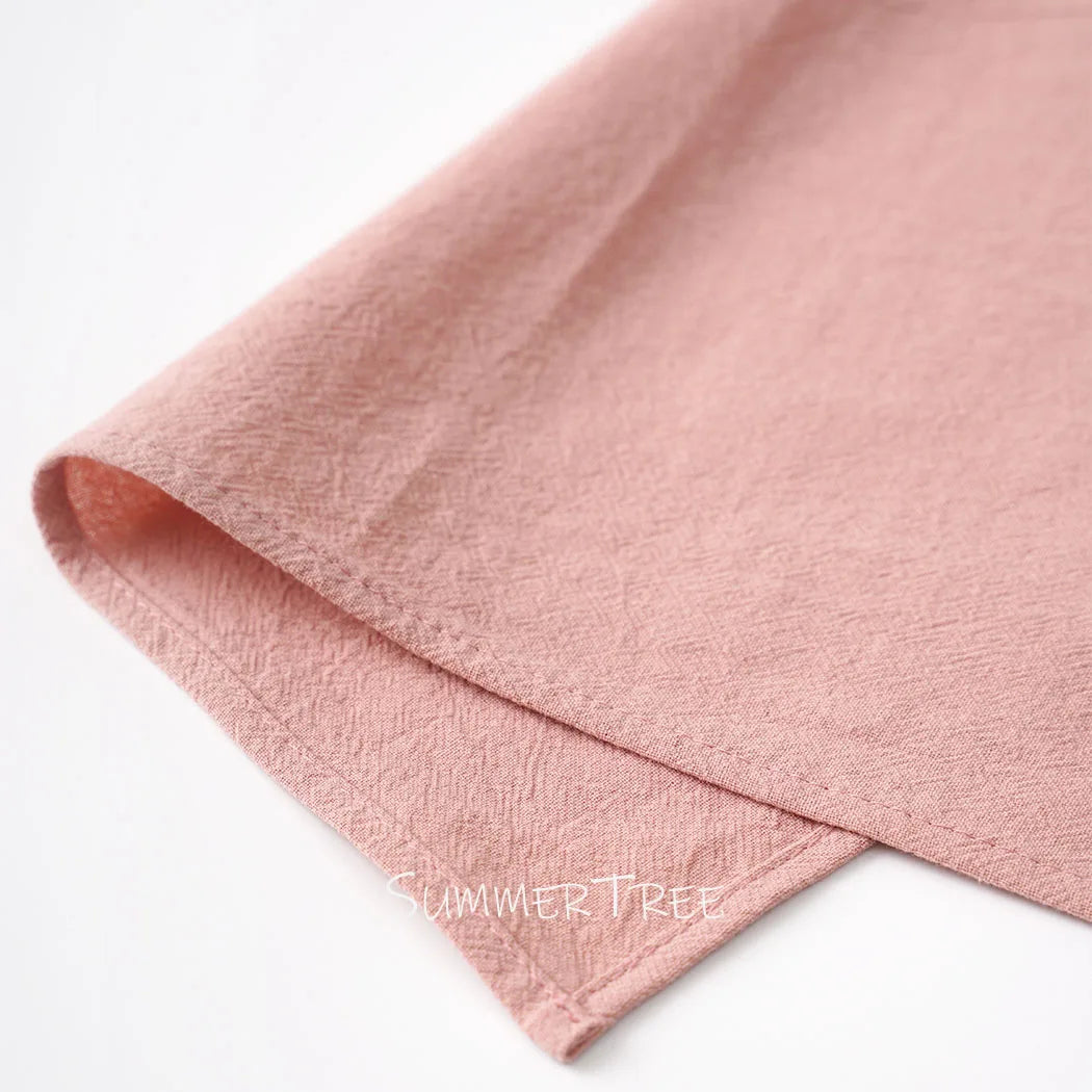 serviettes coton rose pâle minimaliste 40x40cm réutilisables table maison party
