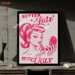affiche moderne abstraite rose paysages tigres fleurs toile 30x40cm noir blanc pop art