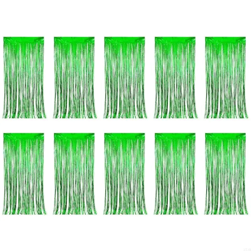 rideau franges métalliques brillantes fête rouge argent doré vert rose violet clips decoration