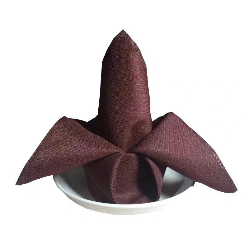 serviettes table rouge bordeaux satinées classiques 48x48cm décoration mariage noël restaurant