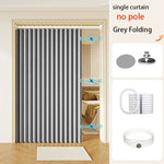 rideau porte plissé gris clair rayures verticales moderne boucles magnétiques polyester toute saison