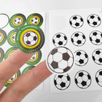 stickers adhésifs football noirs blancs verts 3cm moderne sportifs chambre enfants anniversaire fête