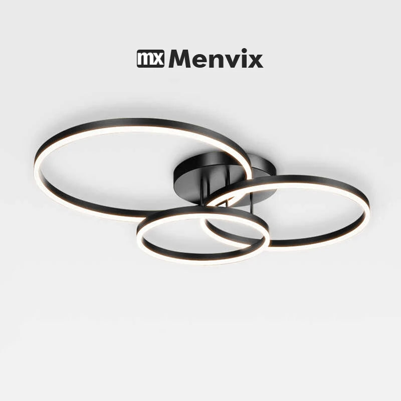plafonnier led rond moderne luminaires salon chambre blanc noir épuré lumière dimmable