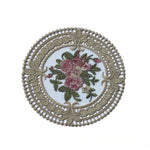serviette table vintage broderie florale dentelle beige clair classique romantique respectueux environnement table élégante