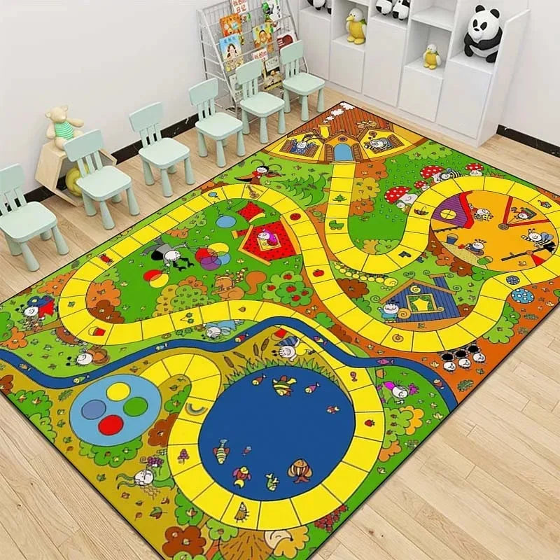 tapis moderne multicolore serpent alphabet floral chambre enfant décoration ludique éducateur