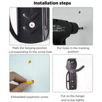 crochet mural scooter électrique vélo noir texturé rainures horizontales fixation vis minimaliste fonctionnel