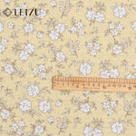 tissu coton lin floral orange feuilles blancs vintage naturel 180x150cm 45x150cm 90x150cm résistance abrasion