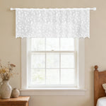 rideau blanc floral oiseaux transparent classique 45x150cm maison