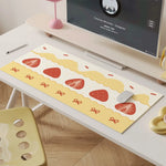 tapis souris cuir fraises rubans crème brûlée étoiles moderne vert rose