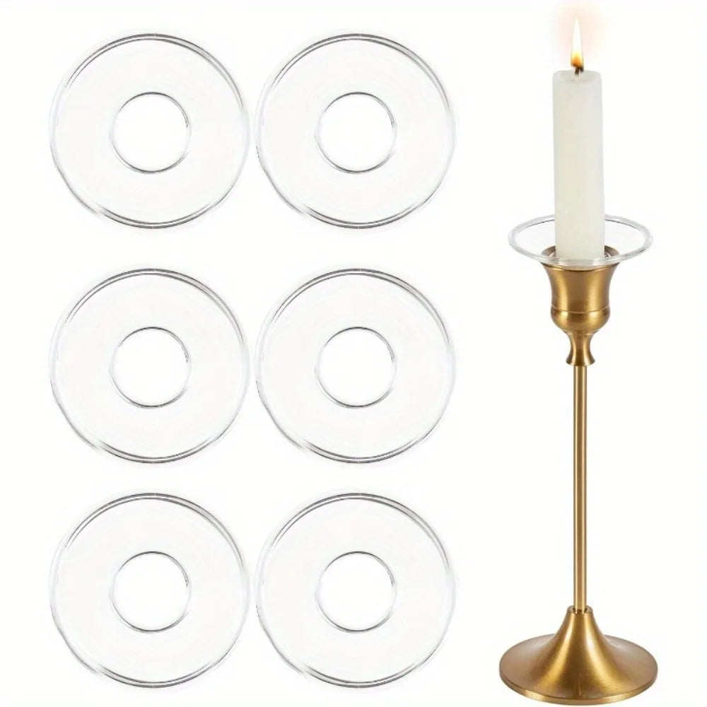 bougeoirs réutilisables transparents classique doré rond lisse bougies chandeliers