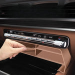 organisateur rangement voiture beige compartiments lumière texture micro perforée contemporain adhésif poignée