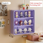 boîtes figurines transparentes modernes beige jaune violet blanc adhésives 30cm 30cm