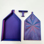 porte clés moderne violet bleu vert rose gris rayures géométriques