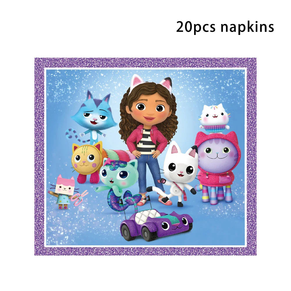 assiettes serviettes tasses nappe fête anniversaire enfantines violet bleu blanc decorative