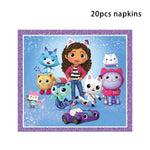 assiettes serviettes tasses nappe fête anniversaire enfantines violet bleu blanc decorative