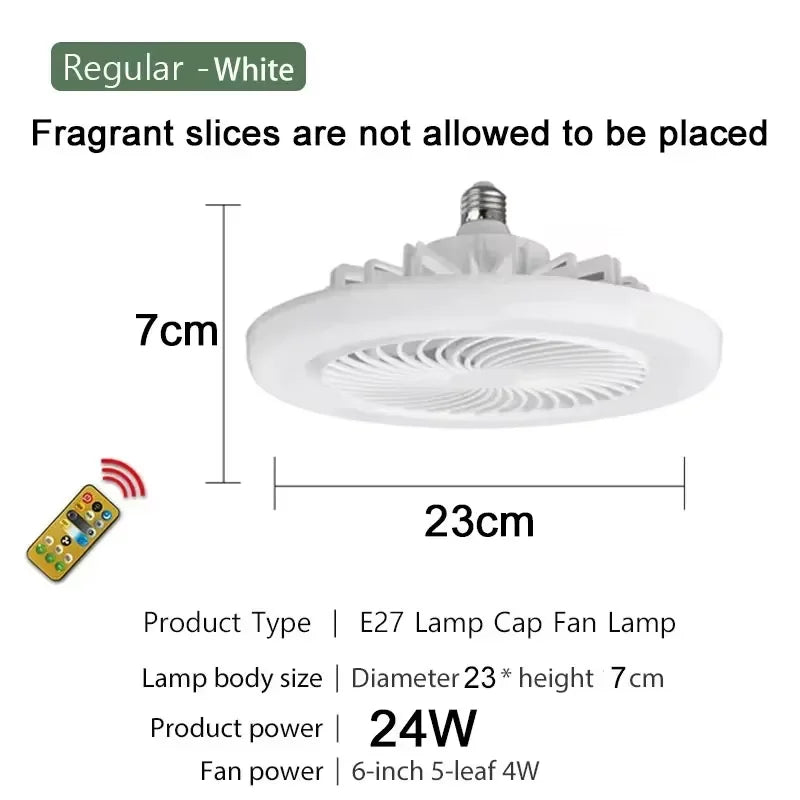 ventilateur moderne lampe led télécommande variateur vitesse luminosité blanc fixations vis