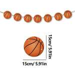 guirlande décoration fête anniversaire thème basket ballons paniers drapeaux enfants fil orange noir blanc