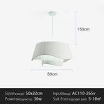 lampe suspendue moderne blanche rayures verticales salon chambre éclairage 50cm 60cm 80cm led flux