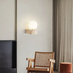 lampe murale moderne verre translucide marbre blanc minimaliste chambre coucher entrée étude