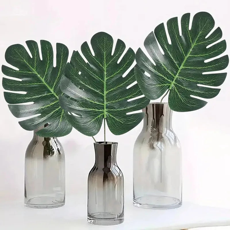 feuilles palmier artificielles vertes décorations tropicales naturelles mariage extérieur jardin fête maison