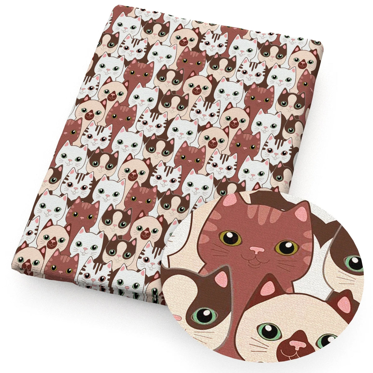 tissu polyester chats motif moderne rose clair bricolage couture quilting artisanal rapide respirant environnement