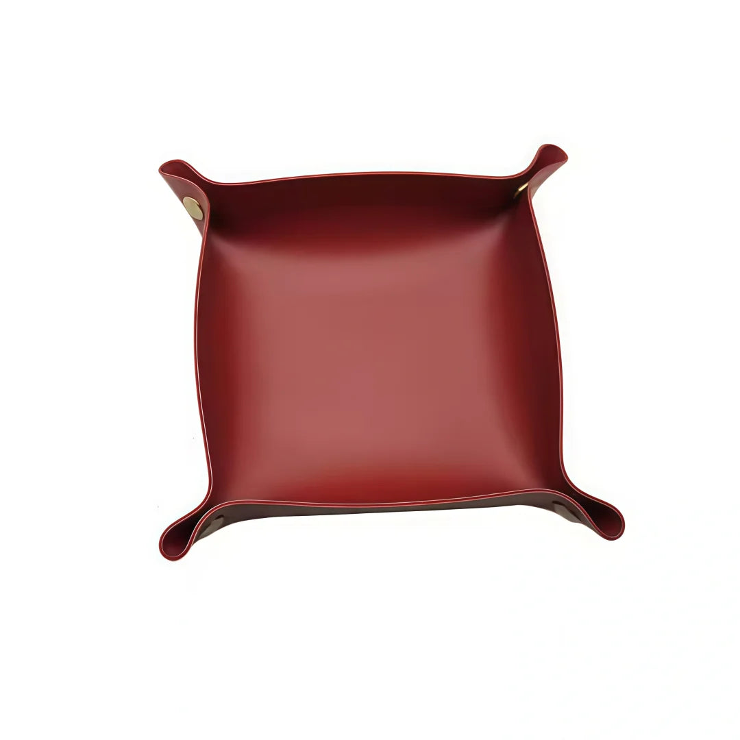 plateau rangement pliable cuir clés bijoux maison moderne décoratif