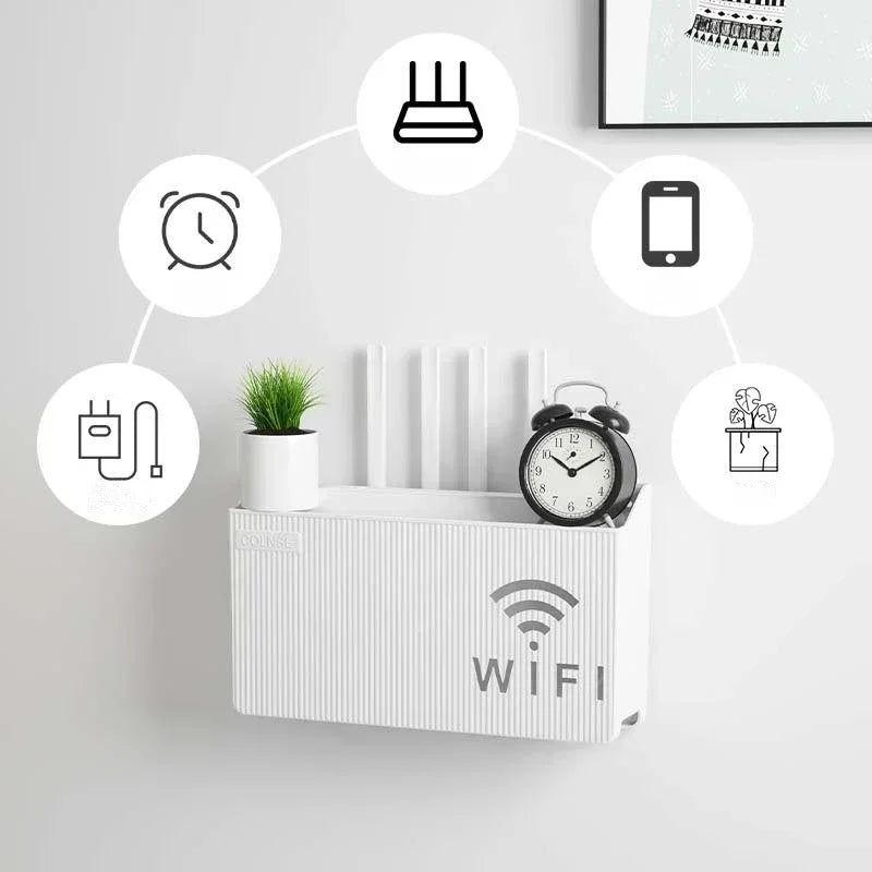 boîte rangement mural gris rayures adhésif horloge plante charge alarme poids déco