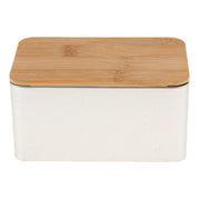 Boîte de rangement en bois avec couvercle bambou pour thé, café et épices - Organisation déco