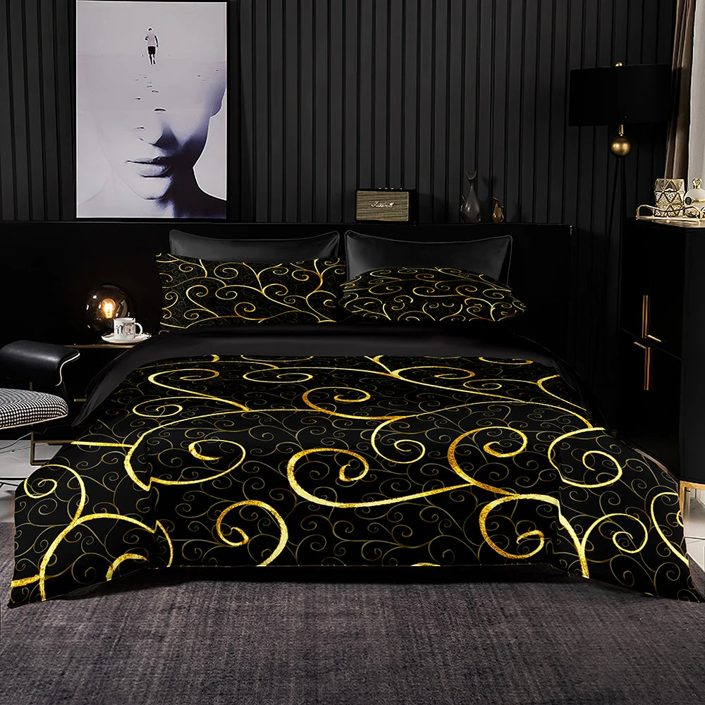 Détail du tissu polyester de la housse de couette noire