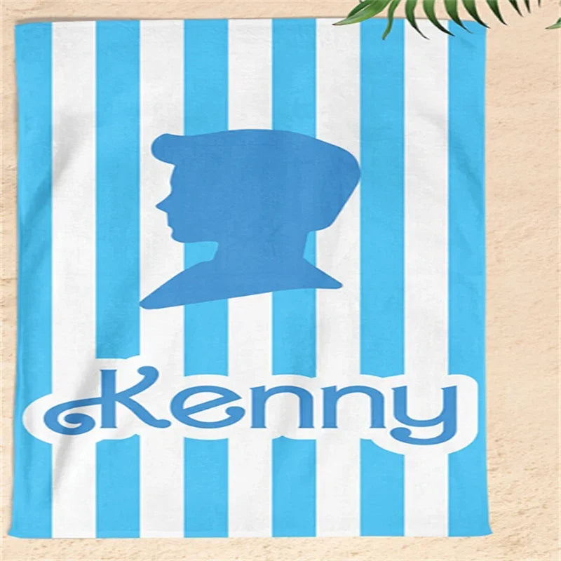 serviette plage personnalisée grande grande nom rayures horizontales coton absorbant natation