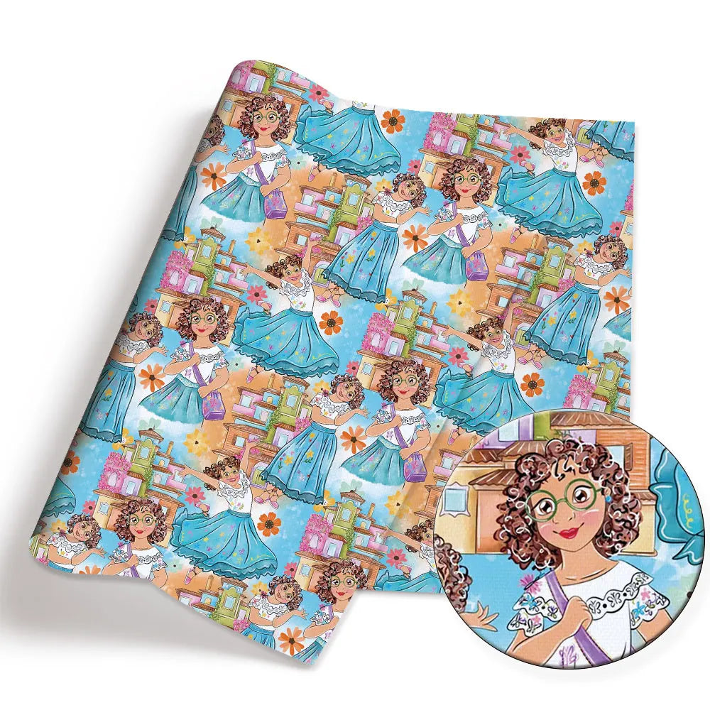 tissu coton disney personnages patchwork rose bleu clair enfants bricolage couture 140x50cm