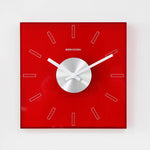 horloge murale moderne acrylique bleu orange rouge rectangles blancs minimaliste