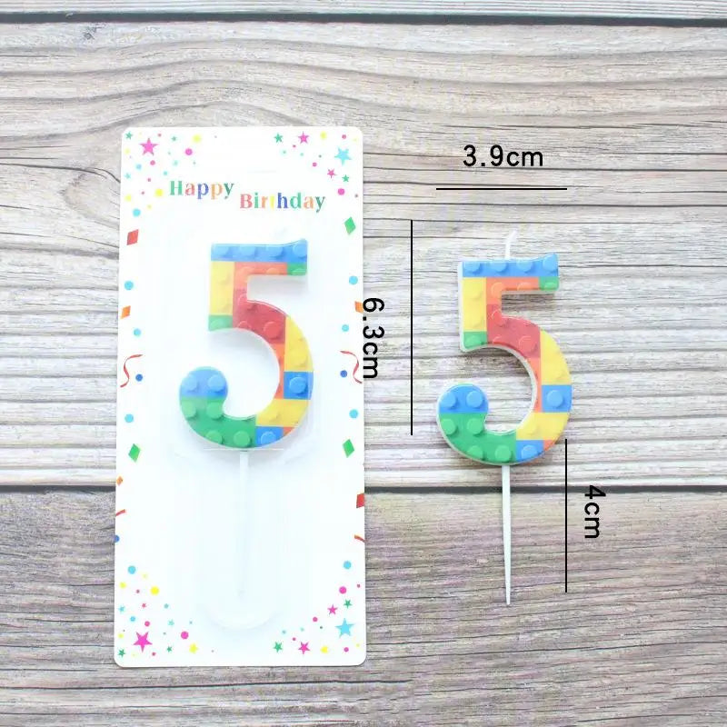 bougies anniversaire chiffres couleurs construction blocs decorative enfantine pique số đến