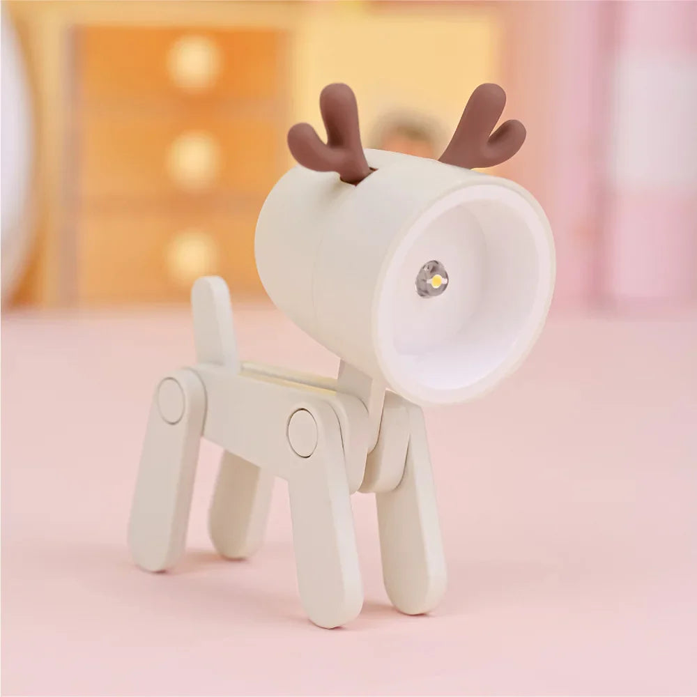 veilleuse pliante animaux chien girafe lampe table bleu jaune rose modernes clips