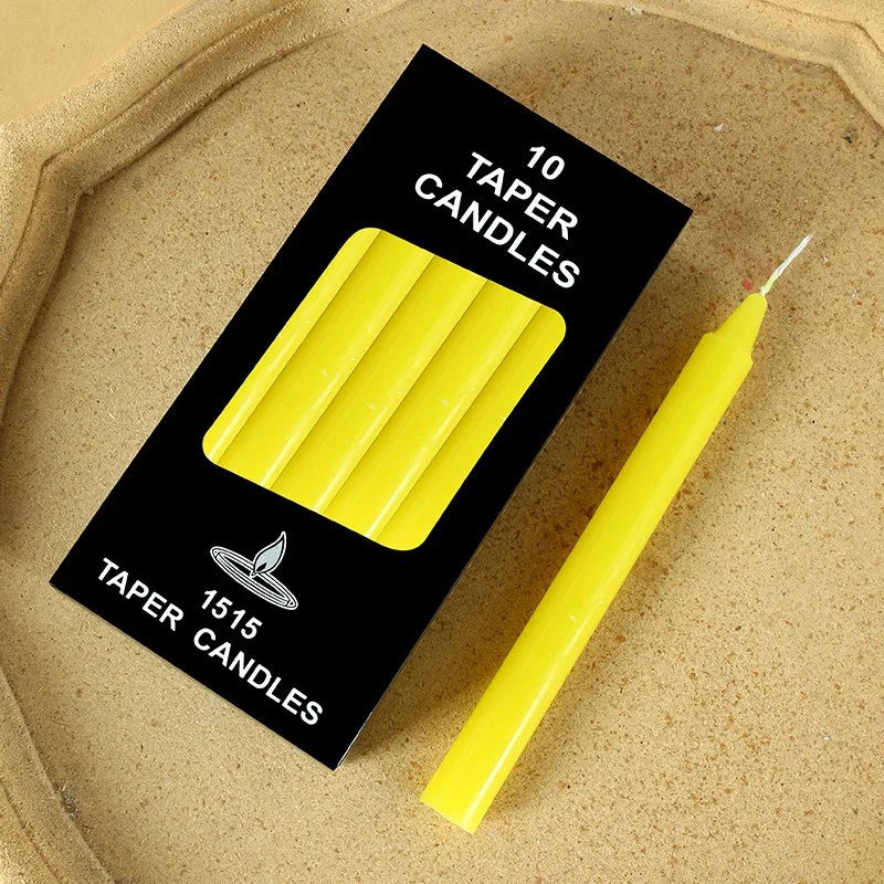bougies parfumées boîte 10 pièces rouge blanc jaune rose orange bleu vert marron noir