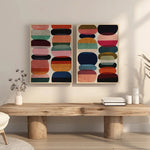 toiles d'art abstrait géométrique multicolore contemporaines sans cadre décoration intérieure