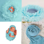 coussin photo bébé moderne violet rose orange bleu doux plissé tissu couverture bandeau jouet