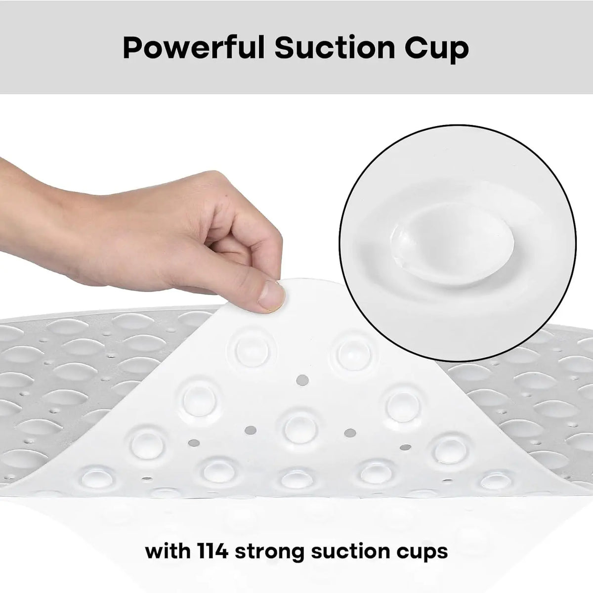 tapis bain blanc moderne perforations anti dérapage suction cups salle bain pvc lavable machine