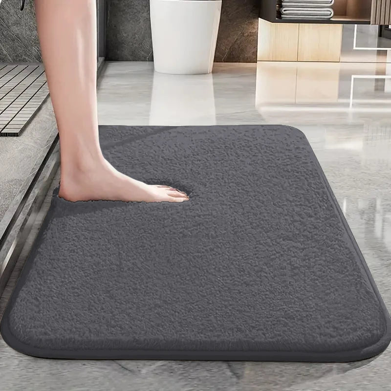 tapis bain gris texture douce motifs floraux moderne 40x60cm 50x80cm 60x90cm