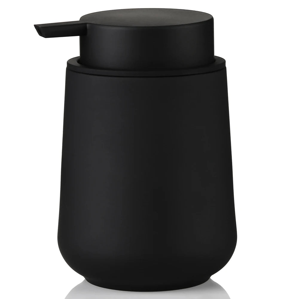 distributeur savon liquide noir mat moderne minimaliste plastique opaque rechargeable salle bain cuisine