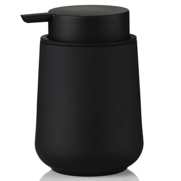 distributeur savon liquide noir mat moderne minimaliste plastique opaque rechargeable salle bain cuisine