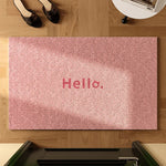 tapis moderne antidérapant extérieur tapis texturé hello imprimé beige vert clair salon entrée durable
