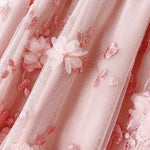 jupe rose fleurs relief tulle élastiquée printemps été féminine élégante romantique coton polyester junior