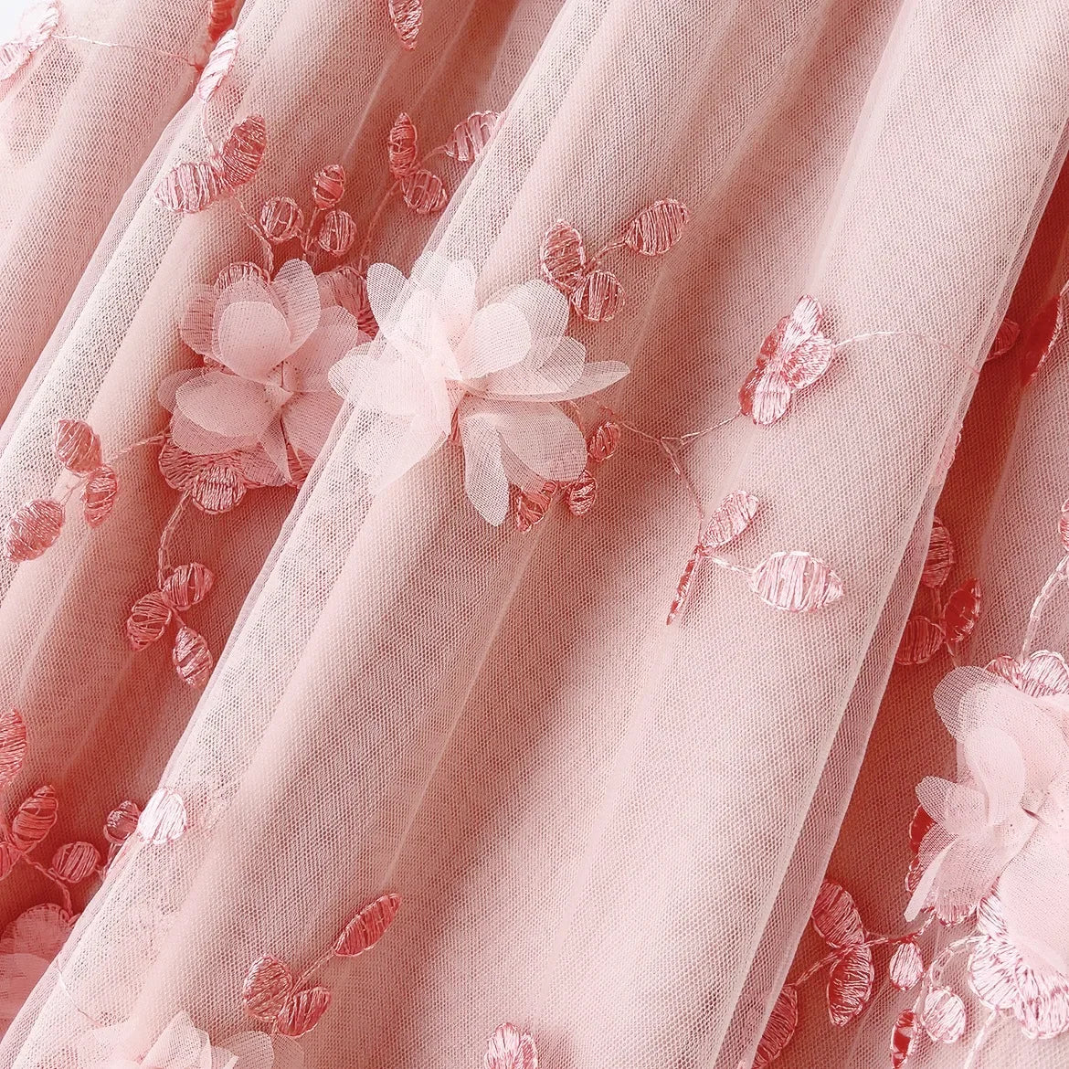 jupe rose fleurs relief tulle élastiquée printemps été féminine élégante romantique coton polyester junior