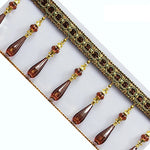 ruban décoratif or ornements floraux classique élégant pendeloques fixations invisibles textiles ornementaux