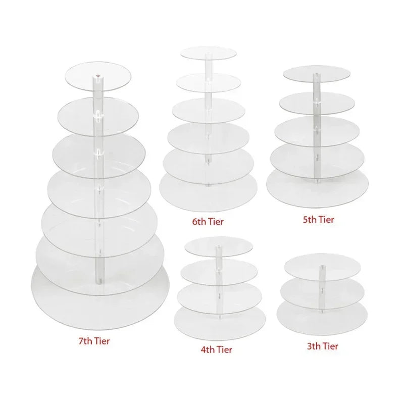 support cupcakes transparent moderne niveaux vis verticales grille 4mm epaisseur acrylique respectueux environnement