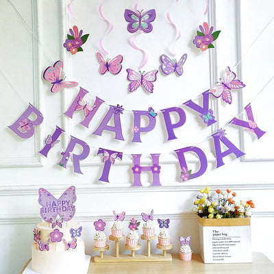 Guirlande spirale papillon olive pour décoration anniversaire enfant