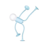 lampe led portable veilleuse nuit personnage stylisé bras articulés rose pâle bleu clair moderne