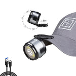 lampe torche rechargeable led gris moderne clip bandeau ajustable haute luminosité usb