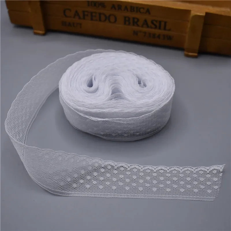 ruban dentelle coton bleu opacité traditionnel mariage décoration bricolage matériaux appliqués